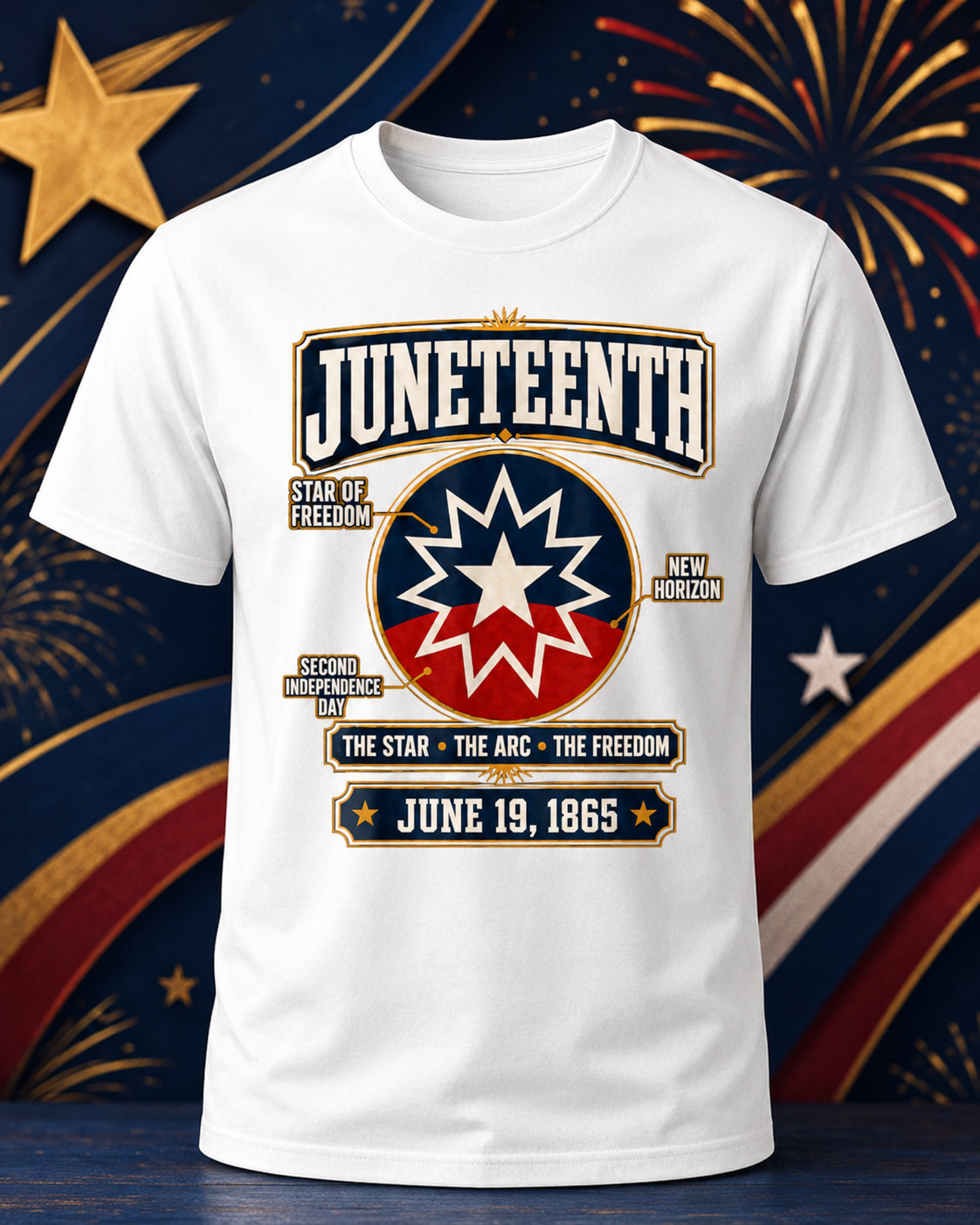 Juneteenth Flag Red White Blue Meaning Black History Freedom T-Shirt gallery