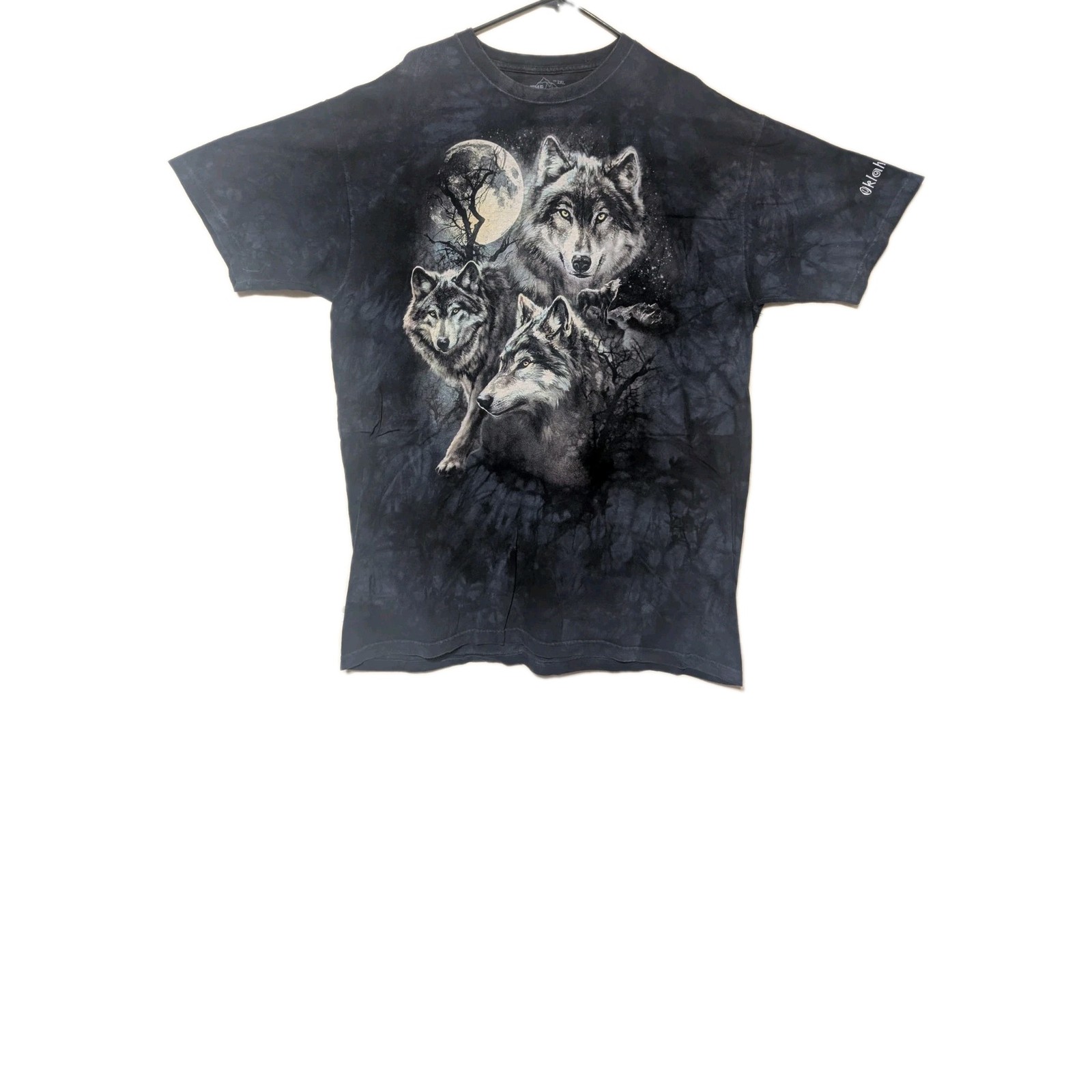The Mountain Mens T-shirt Black 3 Three Wolf Moon Retired Logo 2XL #6435 gallery