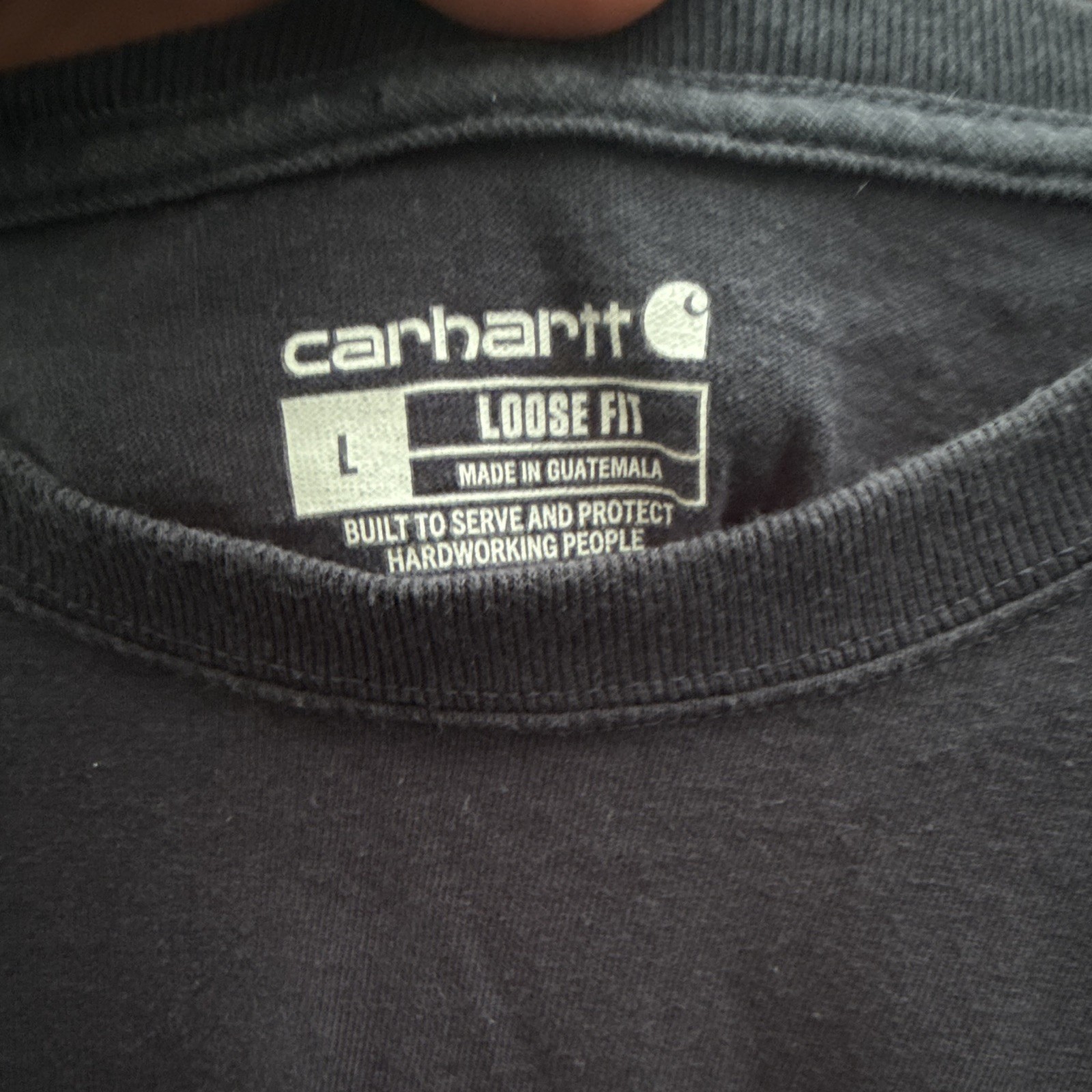 Carhartt K126 Loose Fit Pocket T-Shirt L Navy Crew Neck Long Sleeve gallery