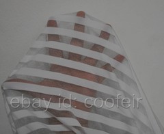 Sexless Neutral Translucent Sheer Short-sleeve T-Shirt Striped Organza Tank Top