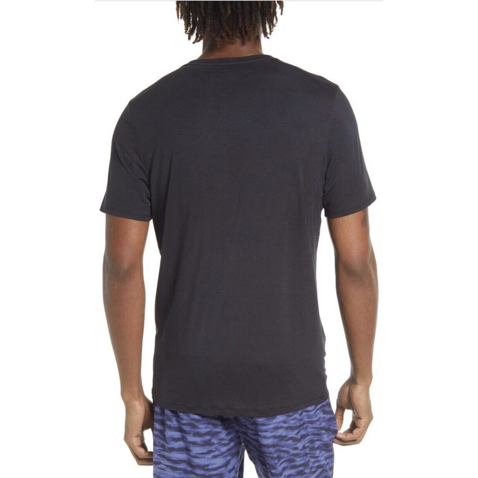 Zella Crewneck Micro modal Spandex Short Sleeve Men T-Shirt Black Size L gallery