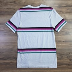 Nike Court Heritage Tee Medium White Multi-Color Striped Graphic T-Shirt