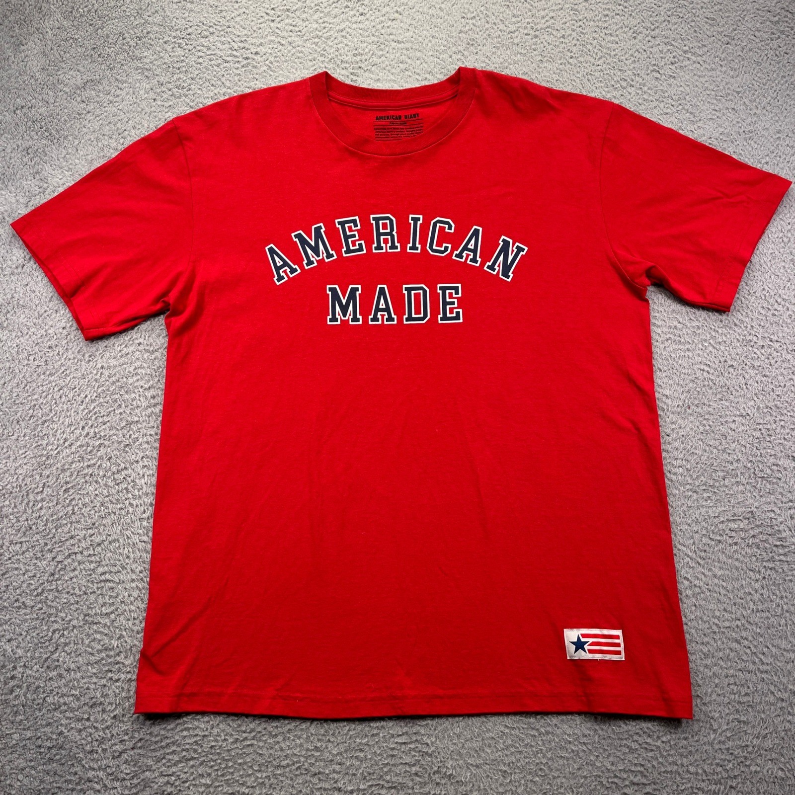 American Giant T Shirt Mens XL Red “AMERICAN MADE” Graphic Tee Cotton