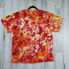 Gildan Red Orange Yellow Fire Tie Dye Short Sleeve T-Shirt Men’s Size Large