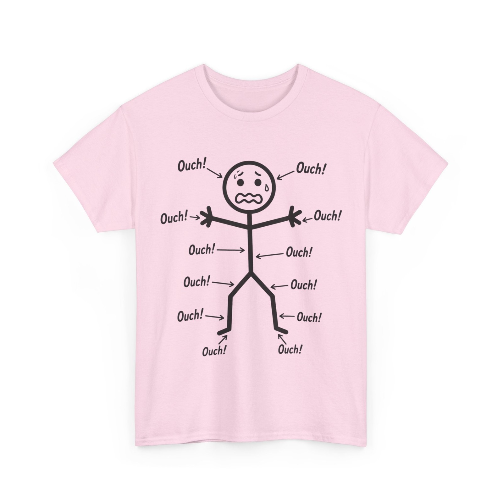 Ouch Ouch Ouch Funny Shirt, Full Body Pain Humor Comedy Stickman T-Shirt gallery