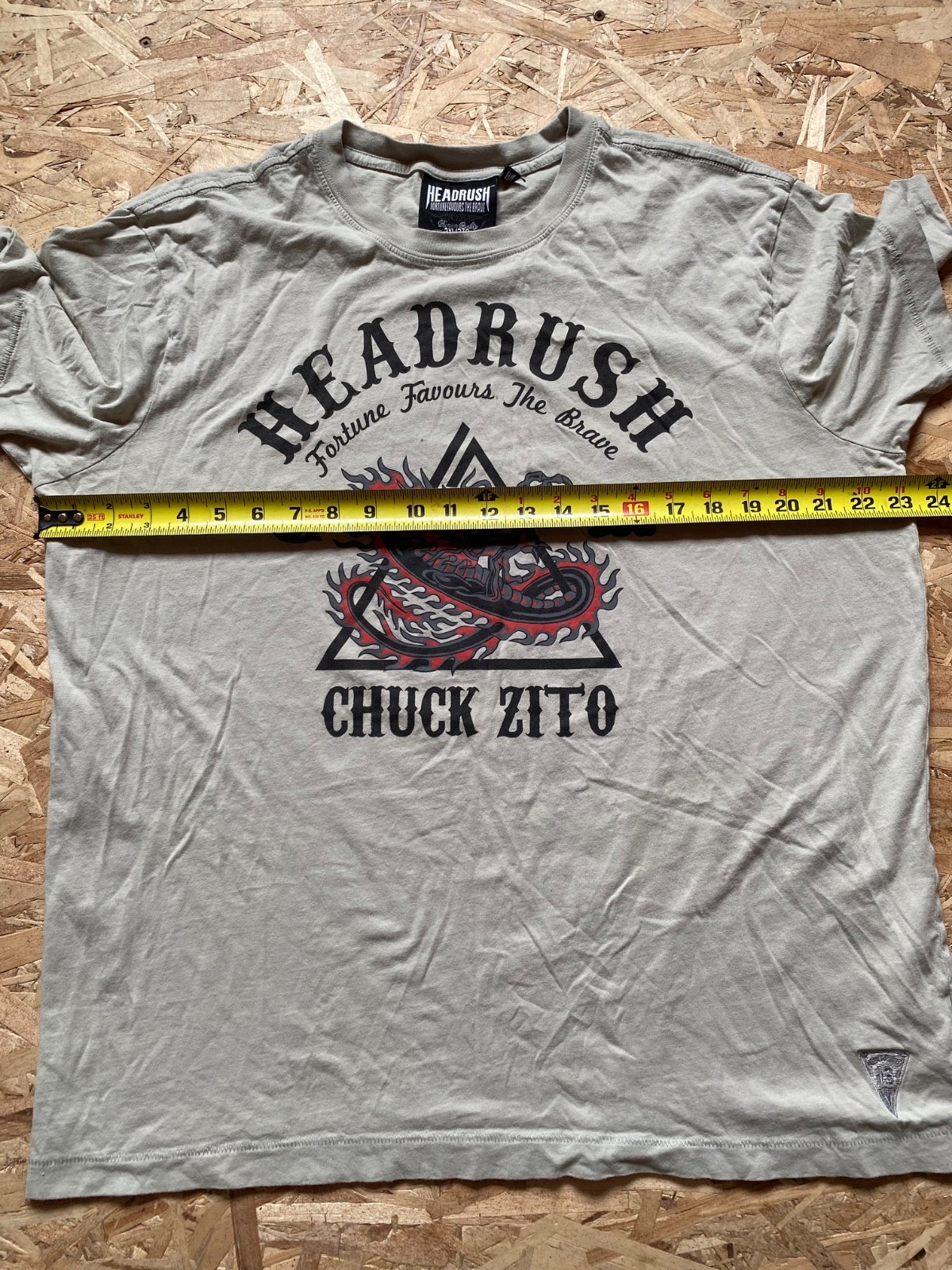 Light Grey Headrush with dragon Graphic T-shirt size 2XL Regular fit men's gallery