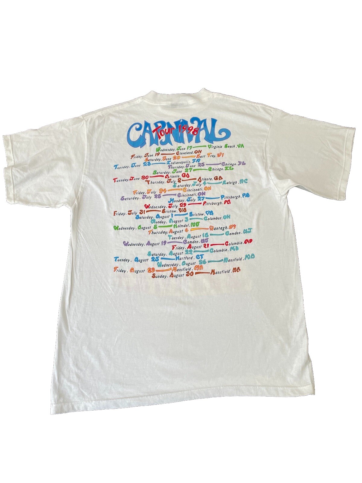 Rare Vintage 90s Jimmy Buffett Carnival Tour 1998 T-Shirt XL Giant White Corona gallery