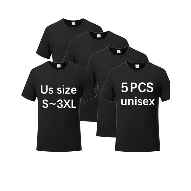 NWOT 5 pack Black Tshirts Unisex Size XL