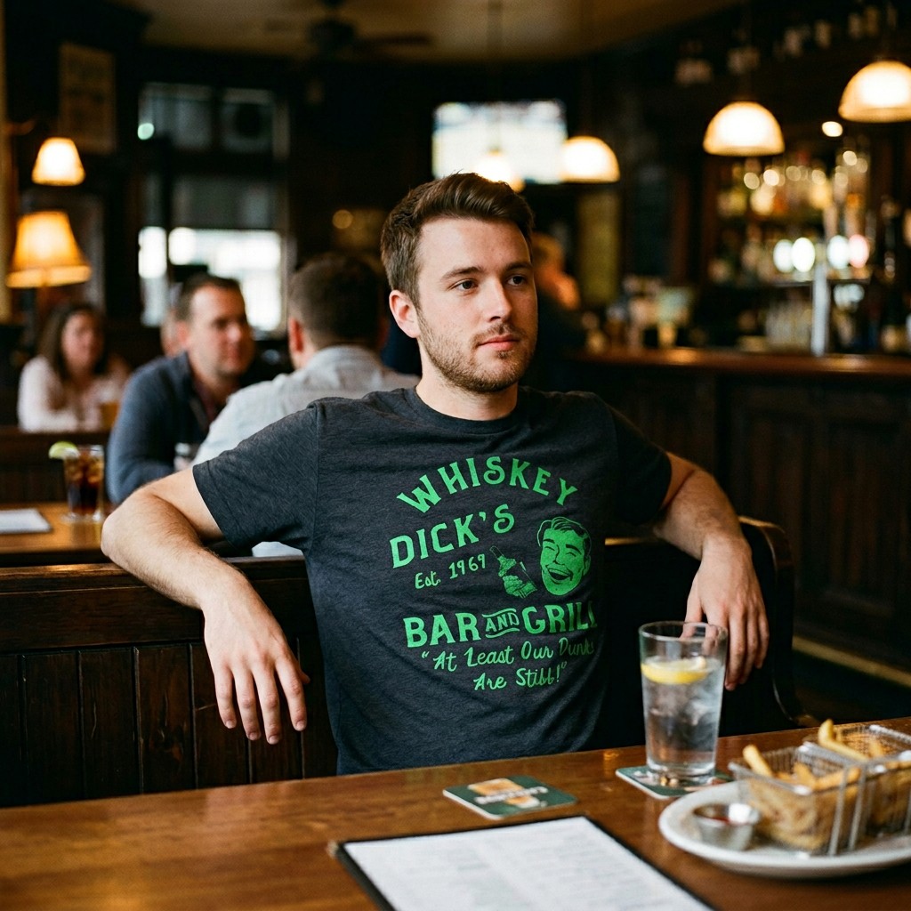 Mens Funny T Shirts Whiskey Dicks Bar Novelty St Patricks Day Tee for Guys gallery