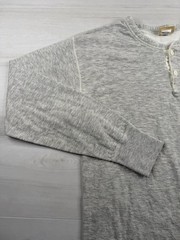 Vtg LL Bean River Driver Shirt Wool Long Sleeve Gray Henley USA Made 80s 90s LT