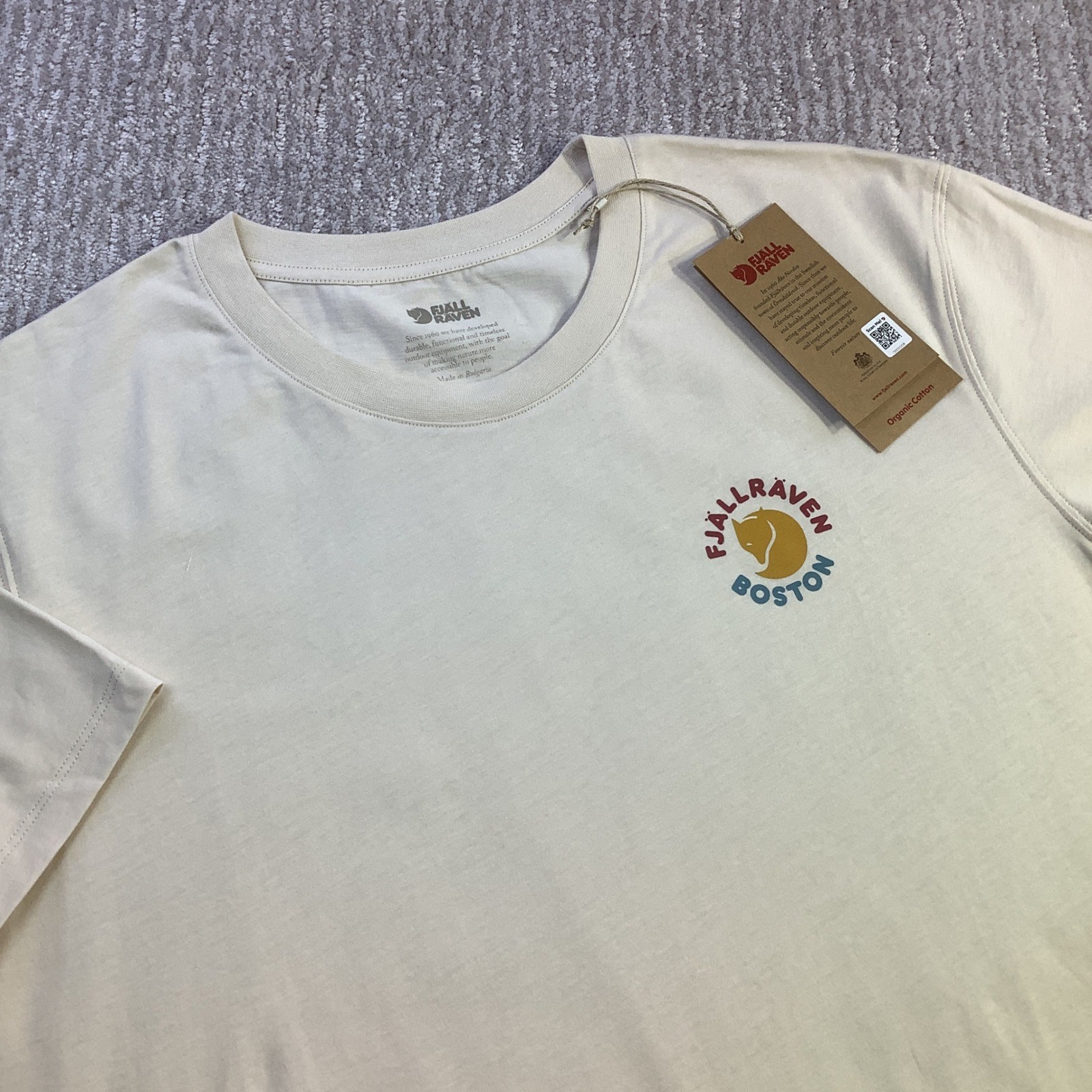 Fjallraven Kanken T-shirt Boston Chalk White Organic Cotton Unisex Size XL NWT gallery