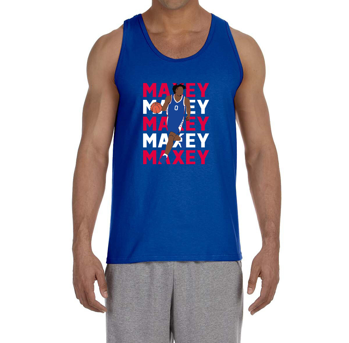 Philadelphia Philly 76ers Tyrese Maxey Text Pic Tank Top