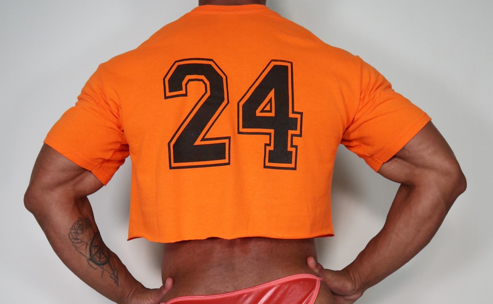 ORANGE "HANDSOME" CROPPED MEN'S T-SHIRT SIZE L gallery