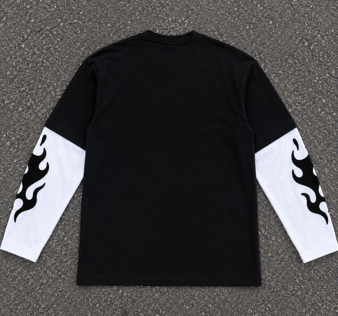 🗽 Y2K Graphic Long Sleeve Tee Statue of Liberty Tribal Flame Streetwear Black gallery