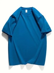 Men’s Classic Solid Plain Cotton Round Hem Scallop Essentials Tshirt S-2XL