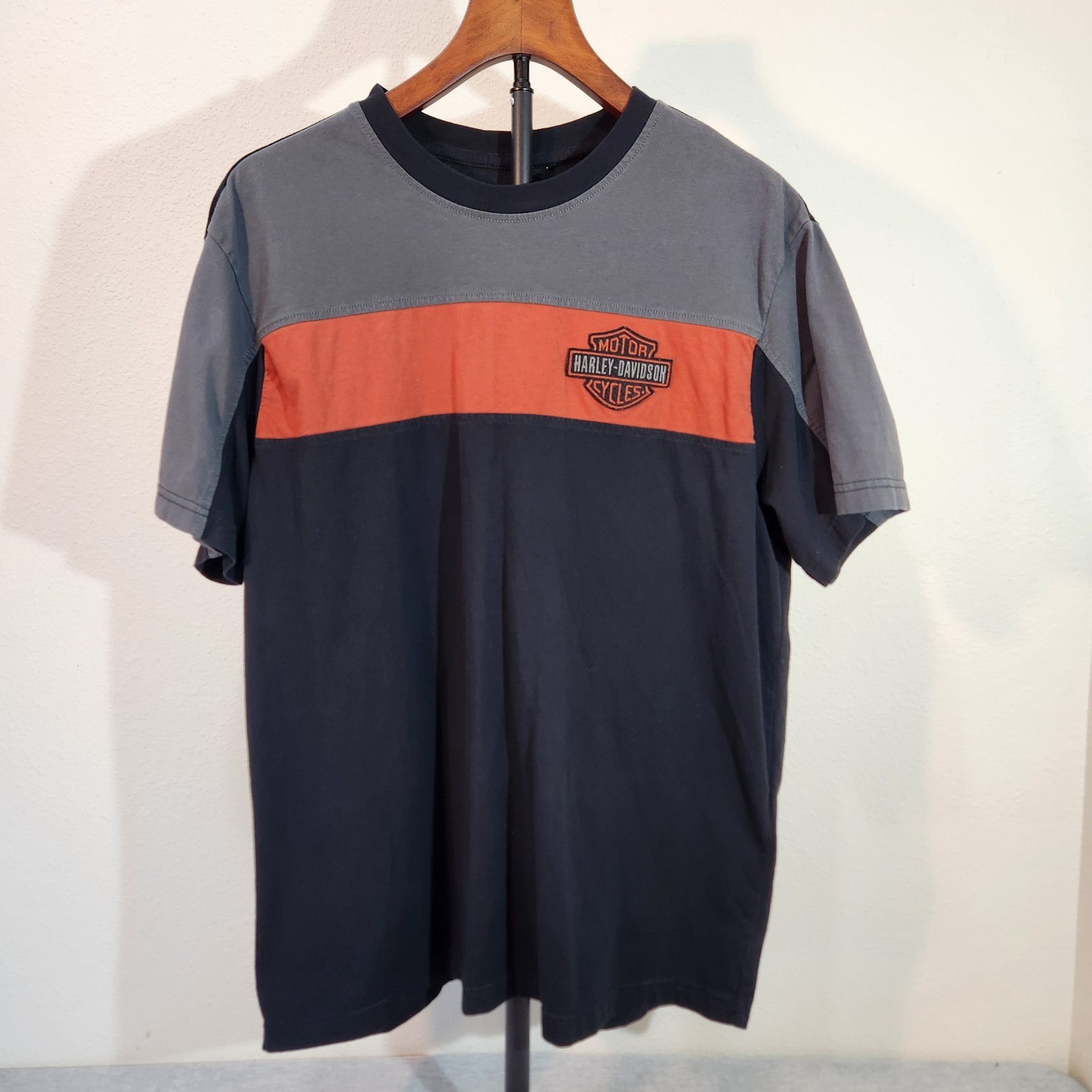 Harley-Davidson Men’s L Short Sleeve Graphic T-Shirt Color Block Logo Biker gallery