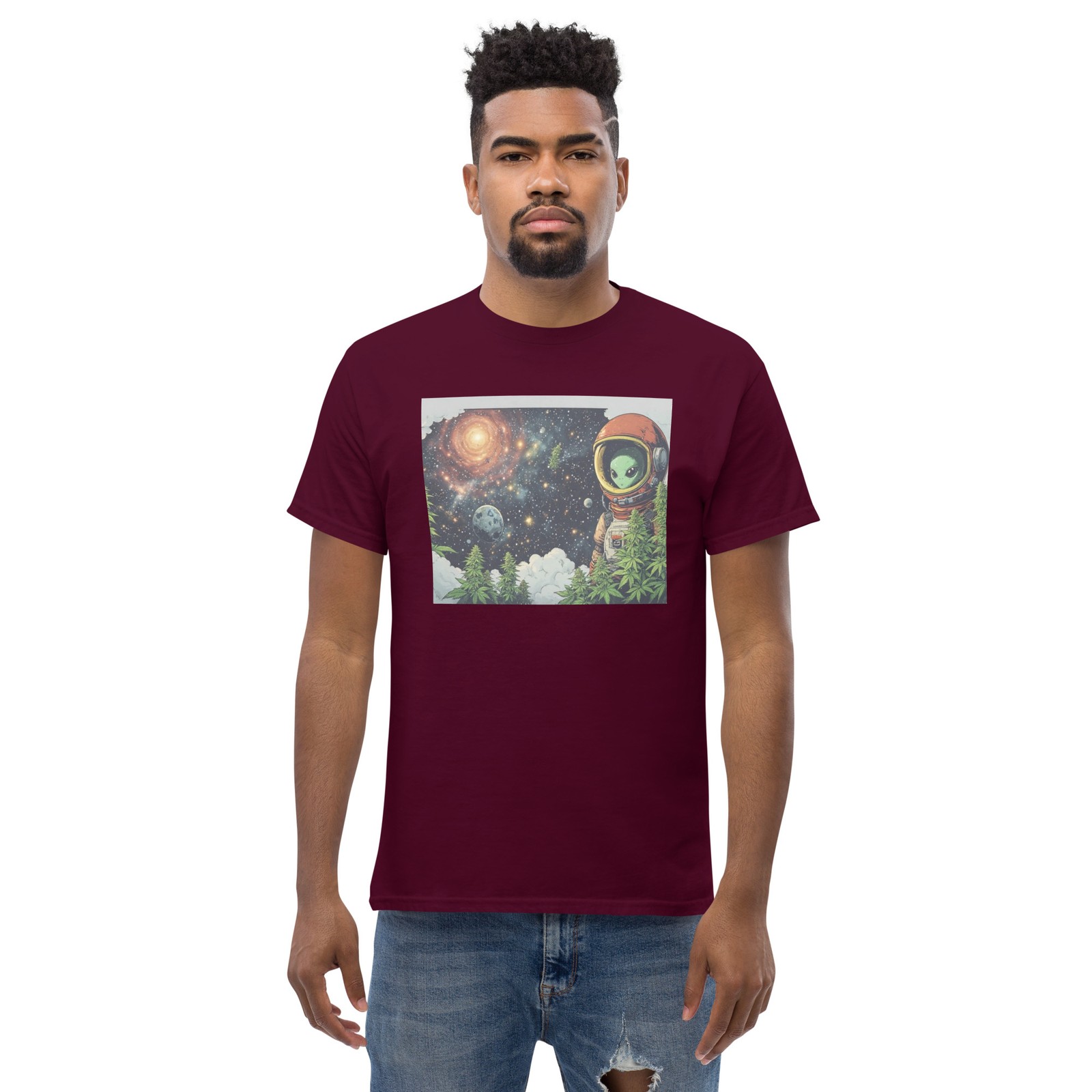 Alien Themed 420 Print Men's Classic Tee gallery