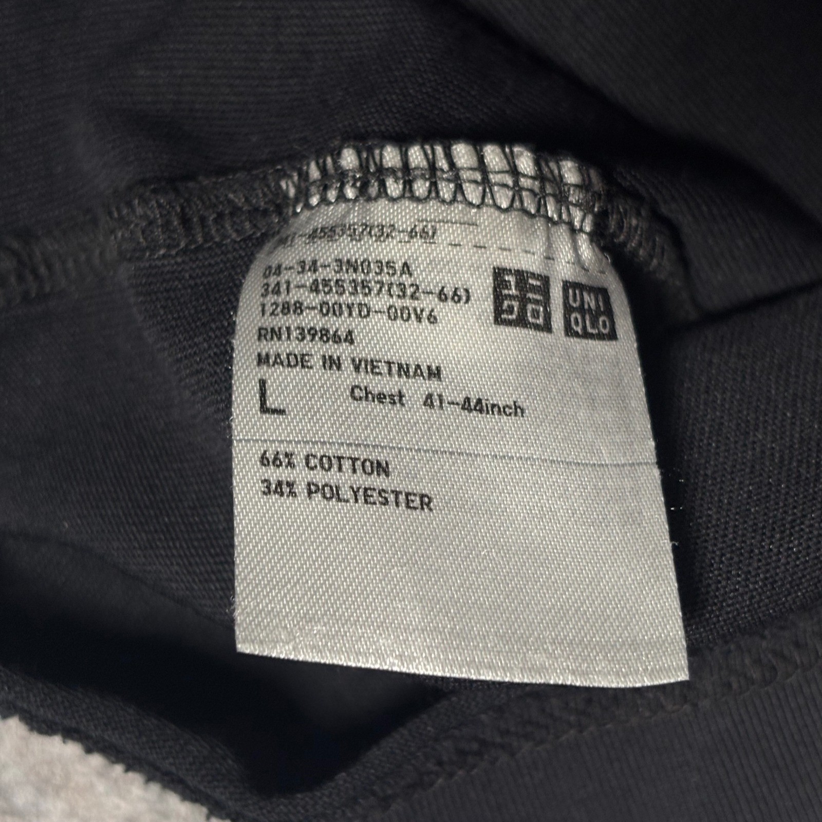 Uniqlo T-Shirt Mens Large Black Cotton Blend Short Sleeve Crew Neck 455357 6739 gallery