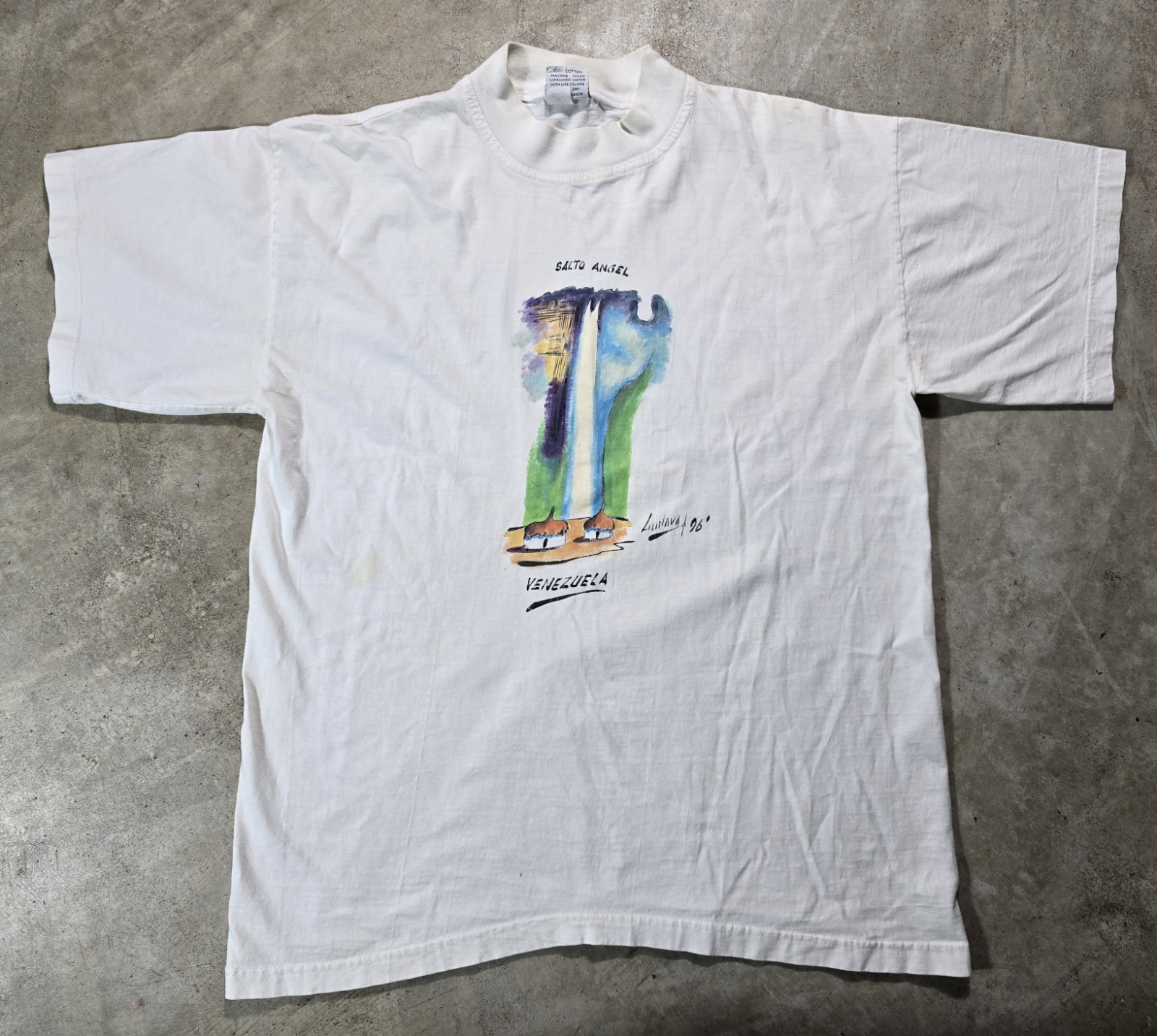 Vintage Venezuela Salto Angel Venezuela Short Sleeve T Shirt Sz M 90s Waterfall gallery