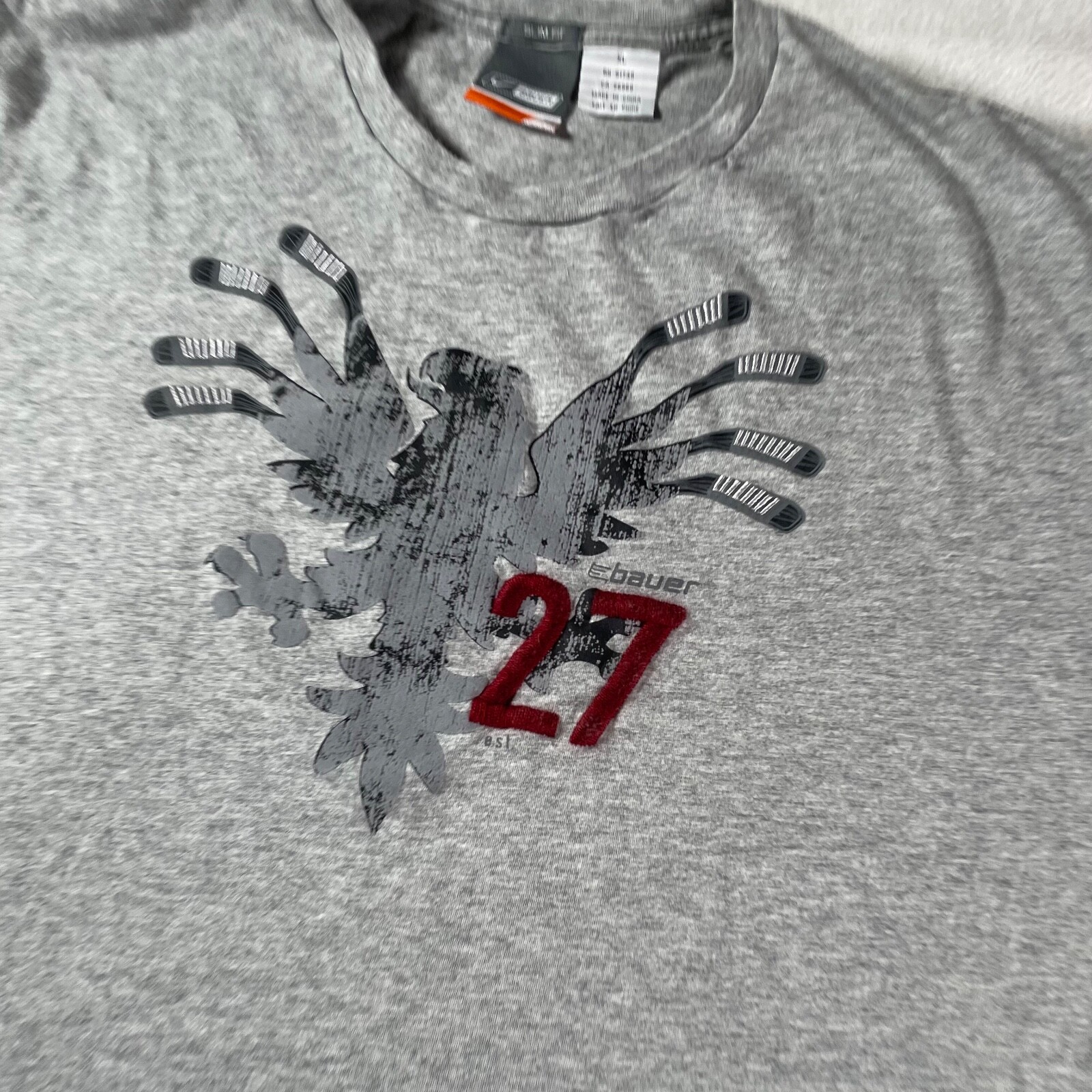 Y2K Nike Shirt Mens Extra Large Gray Tee Bauer Graphic Embroidered Eagle Street gallery