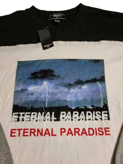 Forever 21 Eternal Paradise Black/White Long Sleeve Shirt! (Size in Description) gallery