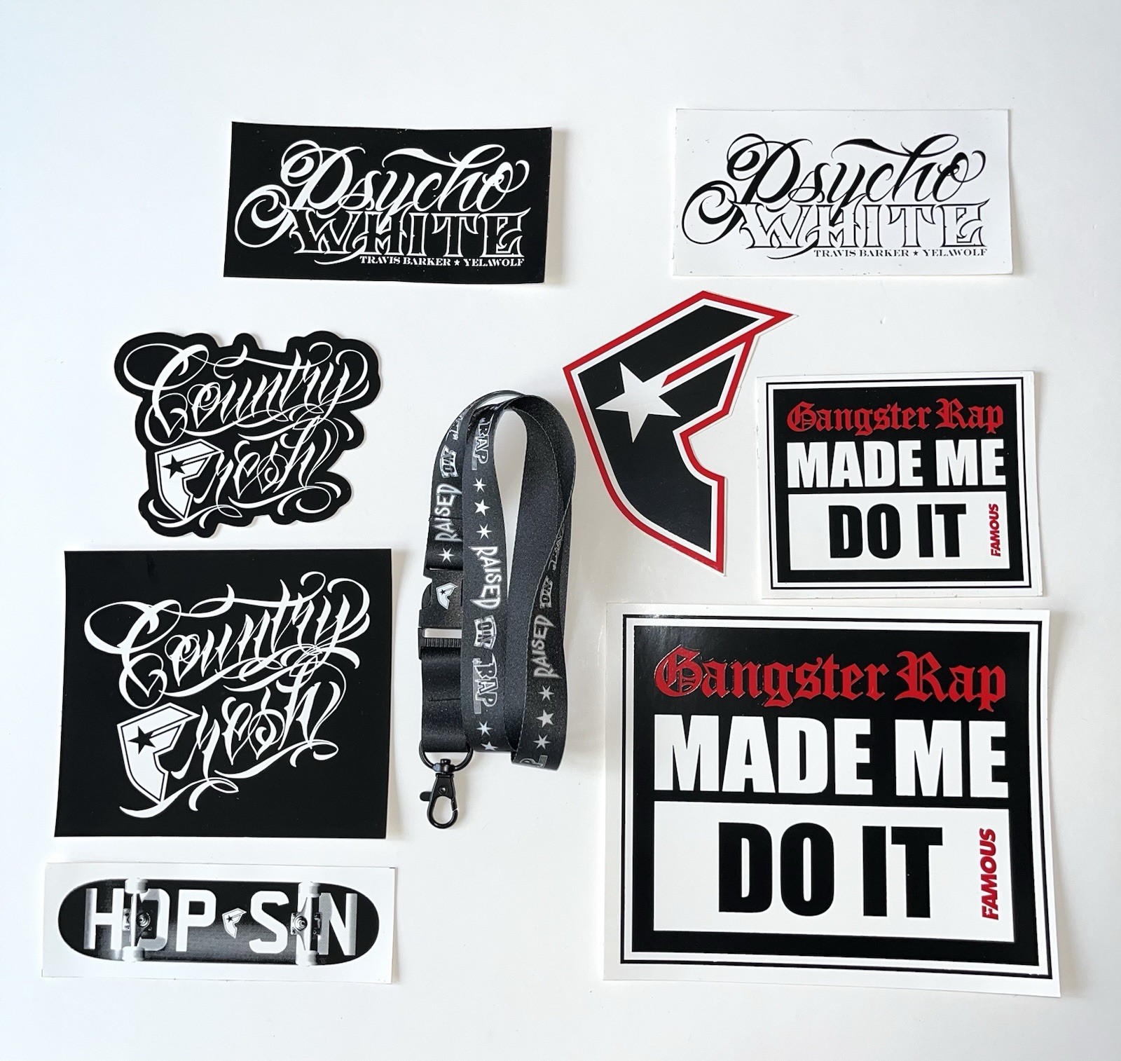 Famous Stars And Straps Rap Lanyard Set Blink 182 Yelawolf Hopsin Travis Barker gallery