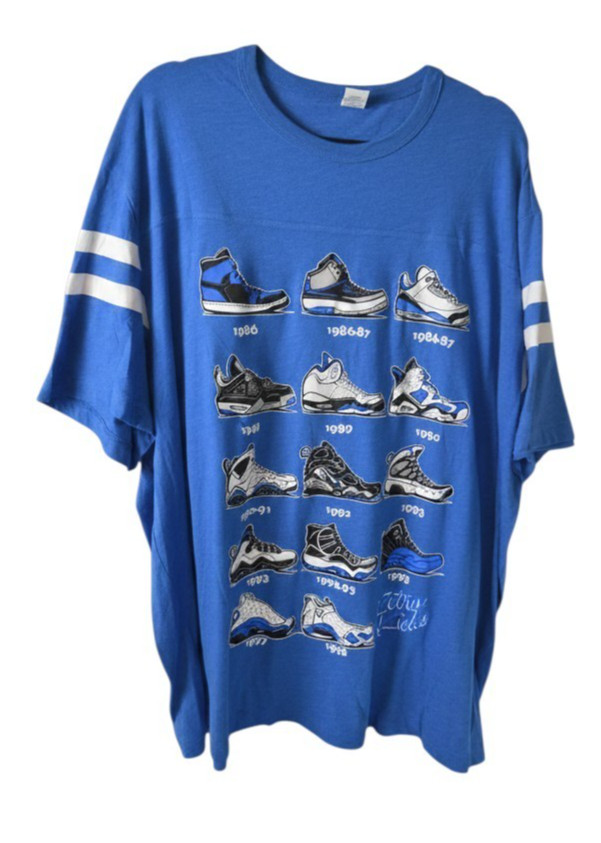 Air Jordan Sneaker Evolution Graphic T Shirt Blue Mens 3XL Basketball gallery
