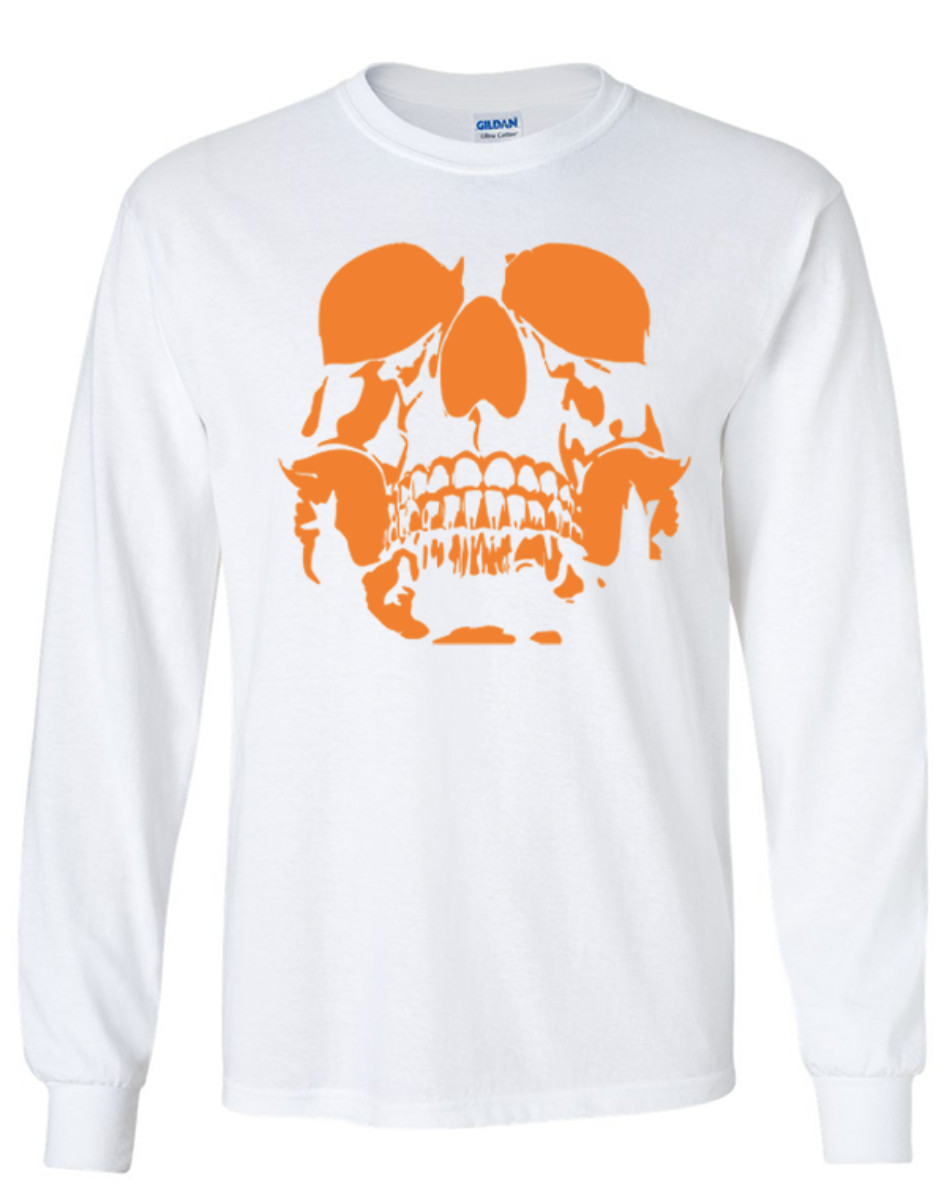 Skull Halloween Long Sleeve Graphic Tee Unisex Apparel Custom Holiday Design gallery