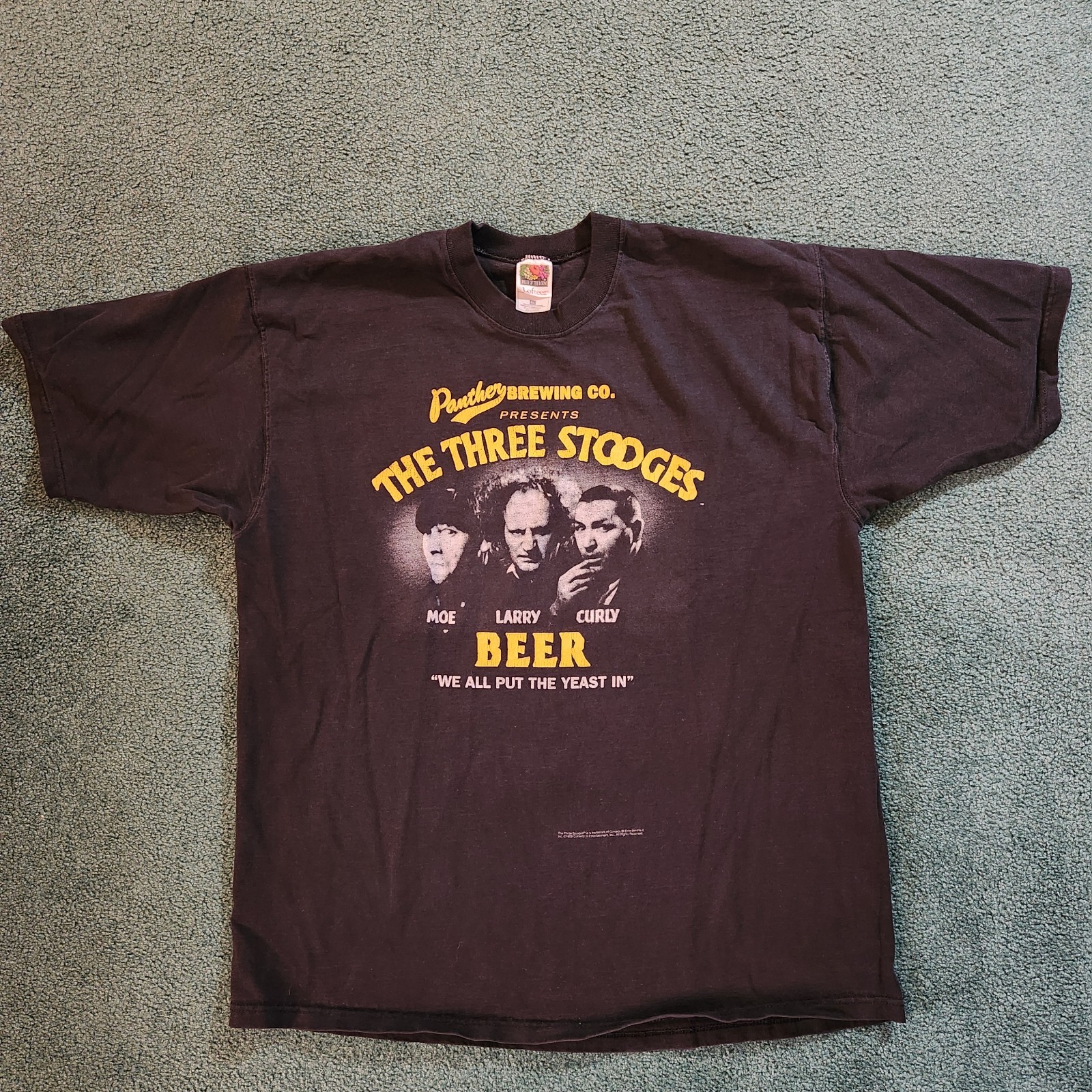 Vintage 90s The Three Stooges Neer Panther Brewing Company T Sz XL