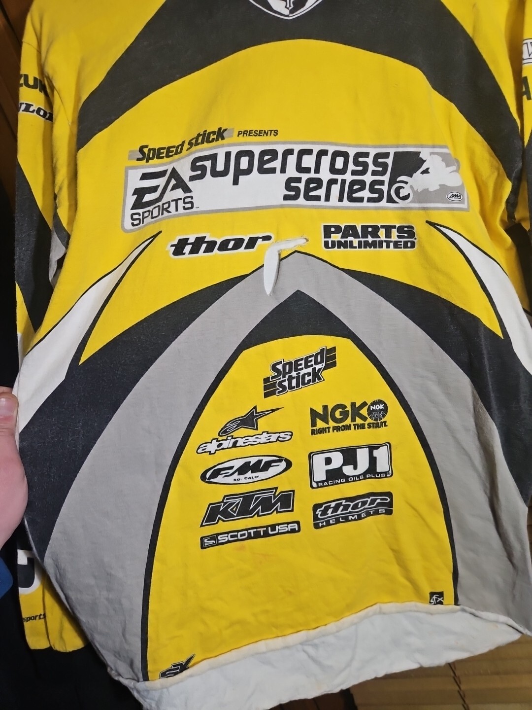 Vintage Y2K EA Sports Supercross Motocross Promo Dirt Bike Jersey Thor Men's S gallery