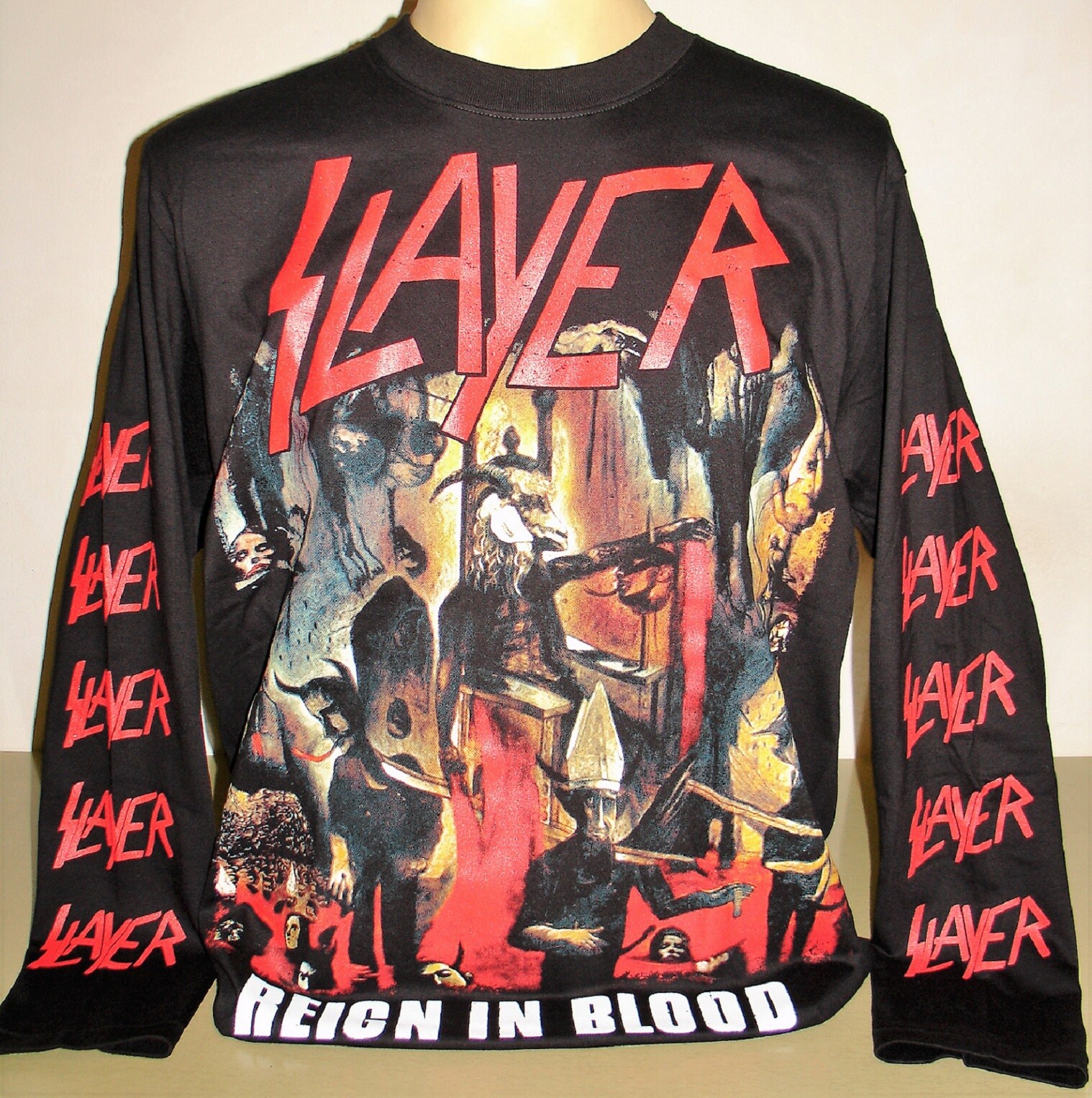 Slayer Reign In Blood Metal Band Long Sleeve T-Shirt Size S M L XL 2XL 3XL New!