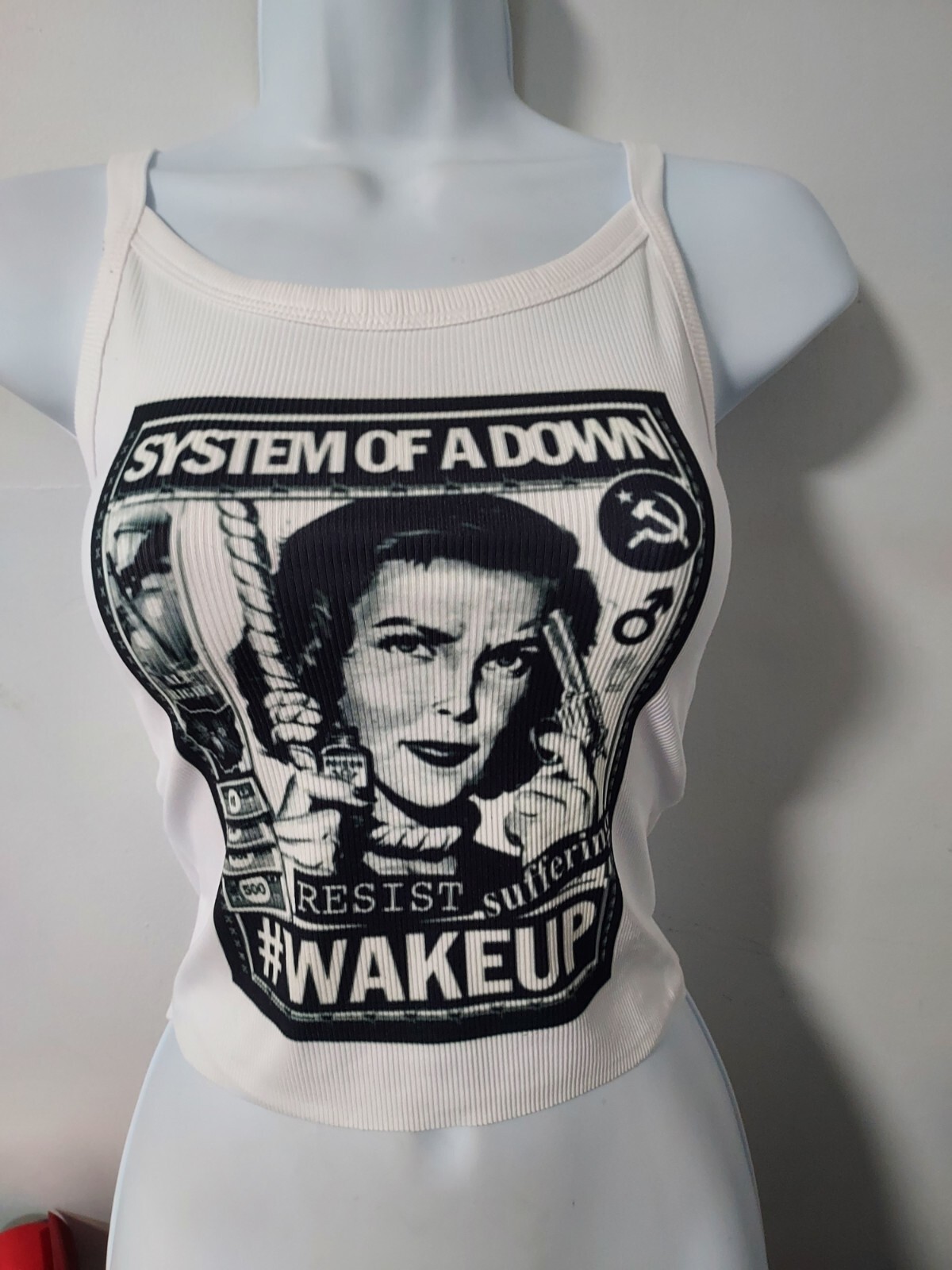 System of a down wake up crop top system of a down tank top ribbed hand cropped gallery
