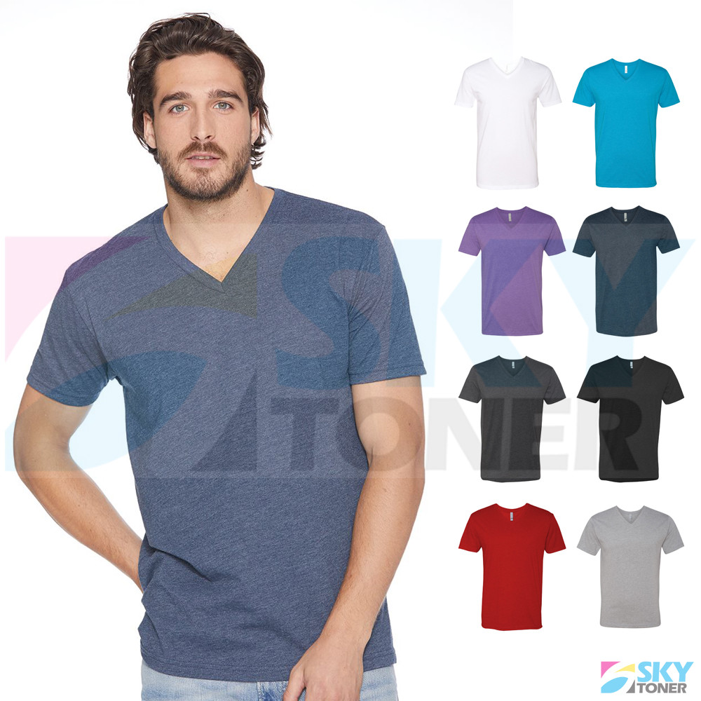 Next Level Men's Fitted Short Sleeve Solid Premium CVC V-Neck T-shirt 6240 gallery
