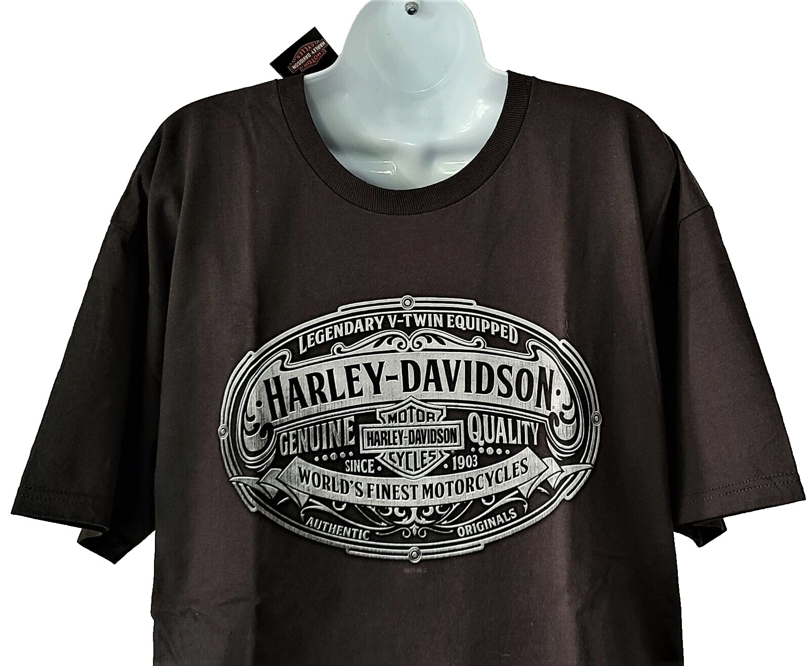 HARLEY DAVIDSON SS Shirt Dark Gray Belt Buckle Legendary V Twin Chest44in Mens L gallery