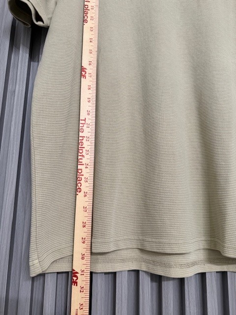 Common People Men Olive Textured T-Shirt Fine Striped Texture Size L New gallery
