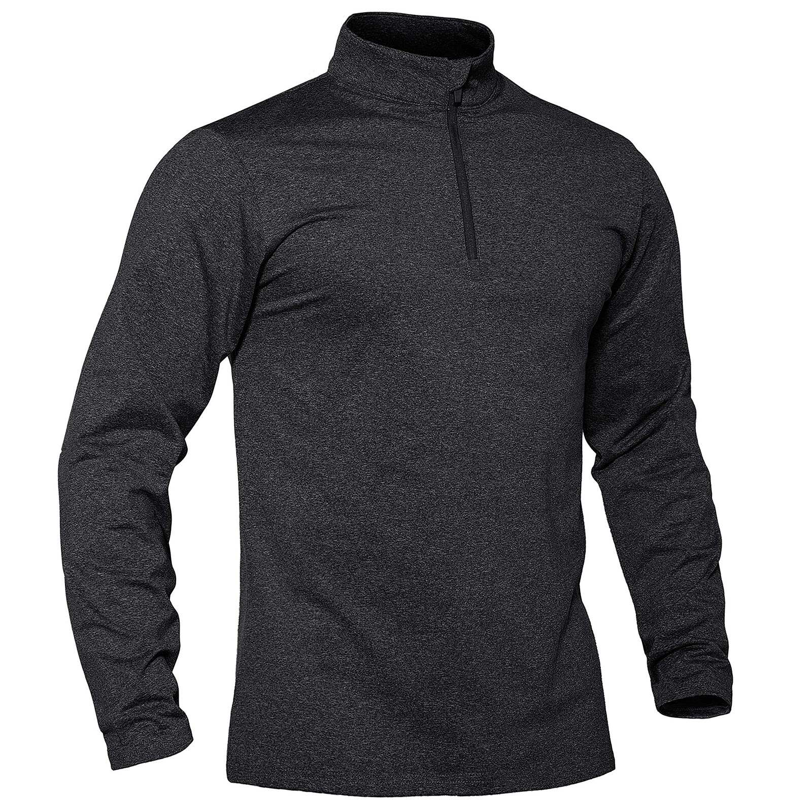 Mens Athletic Shirts Long Sleeve 1/4 Zip Lightweight Fleece Golf Active Pullover gallery