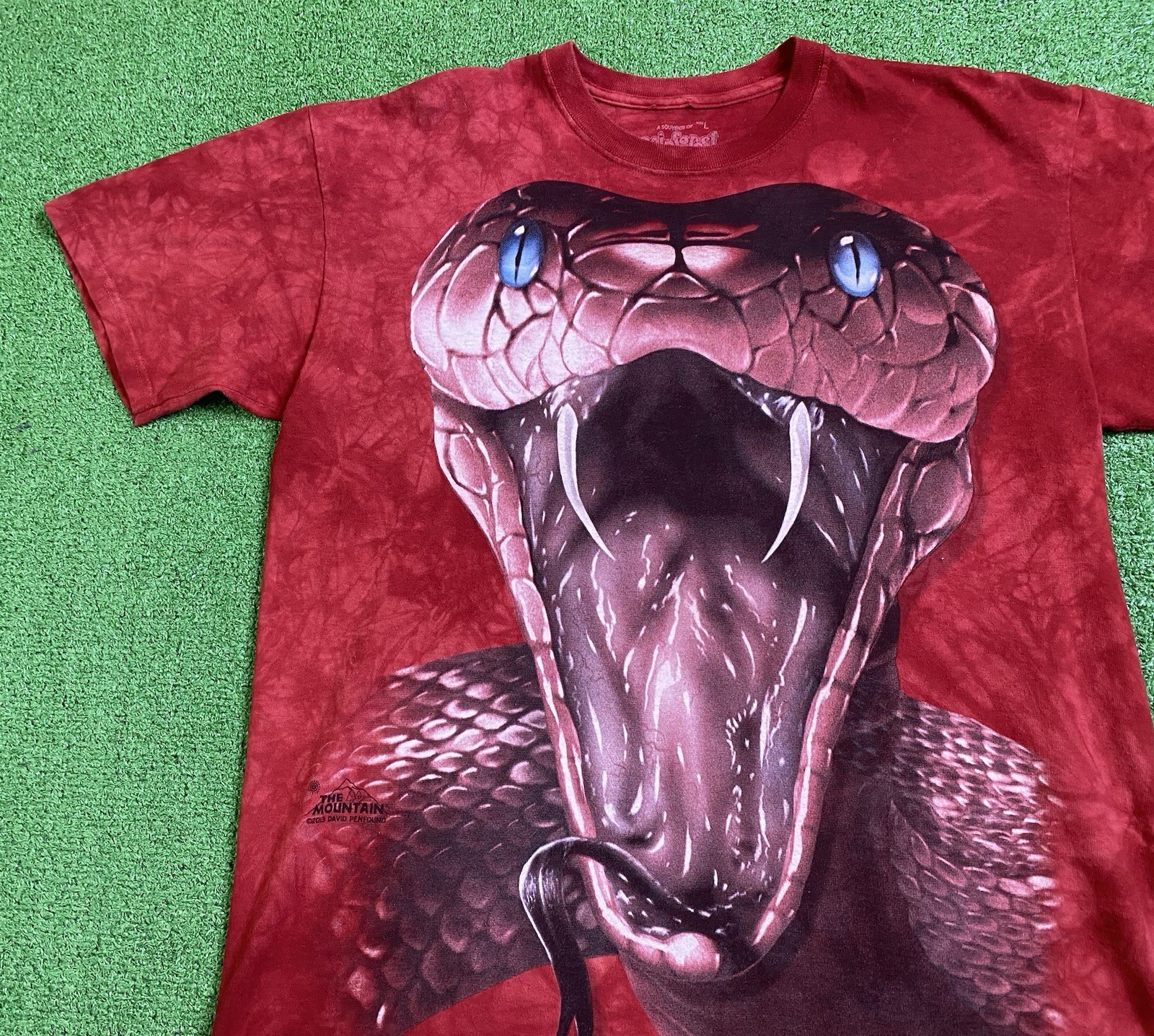 Vintage Rainforest Cafe Red Mamba Tie Dye T Shirt Mens Large The Mountain 2013 gallery