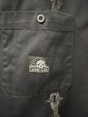 Lurking Class by Sketchy Tank Hotbox Chains Black Zip Work Shirt Size M