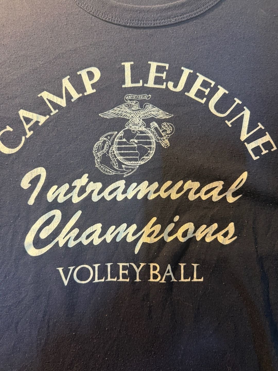 Vintage 80s Russell Athletic Camp Lejeune Intramural Champions Volleyball TShirt gallery