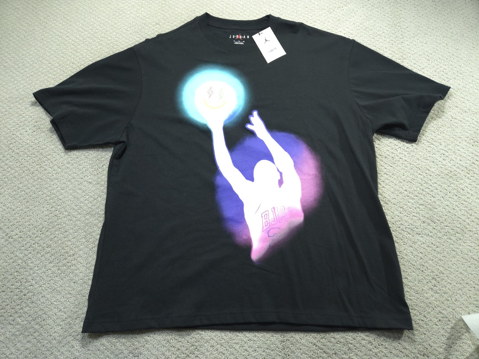 Jordan J Balvin Shirt Mens XL Black Streetwear Collab Graphic Medellín Sunset