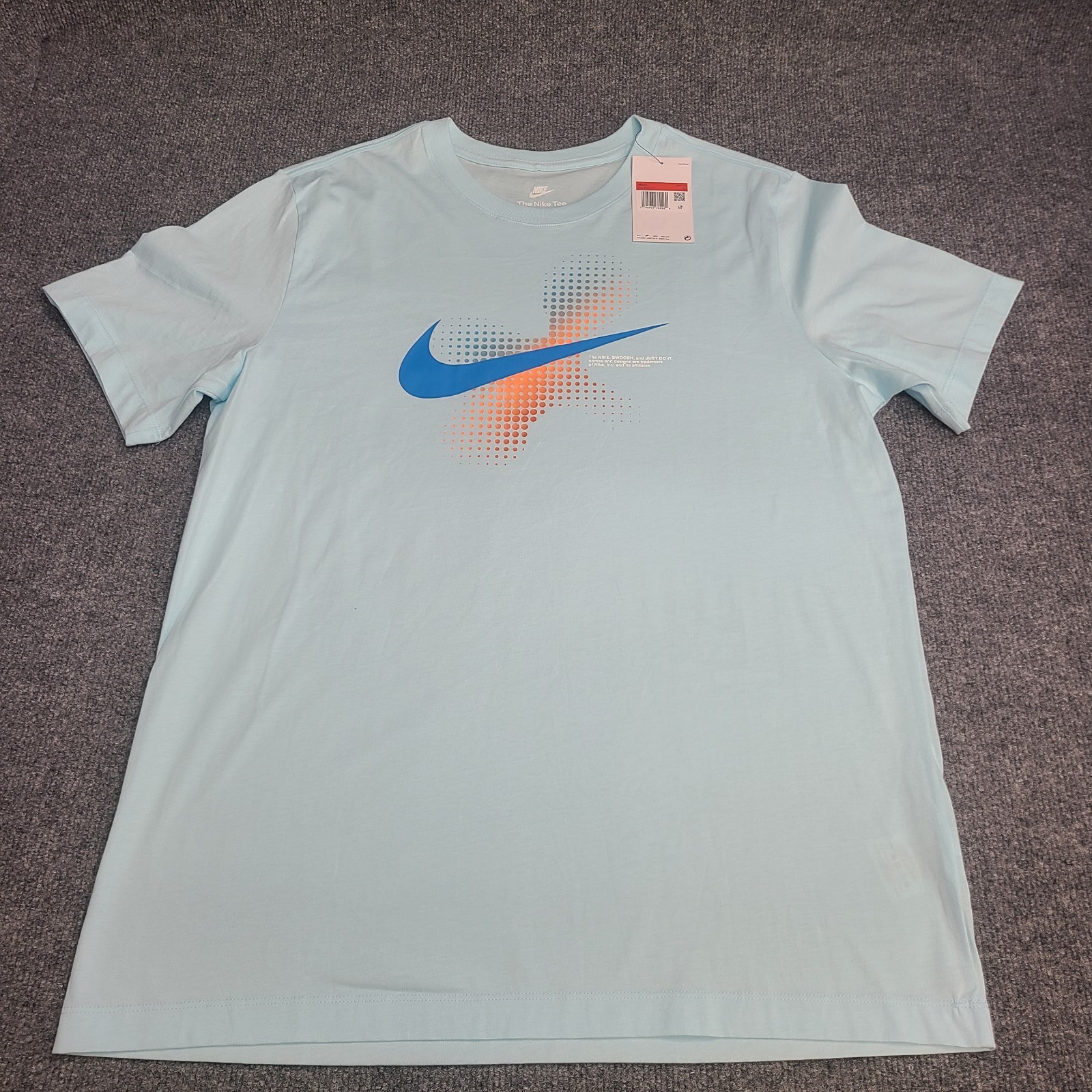 Nike Shirt Mens Large Sky Light Blue Swoosh Graphic Sportswear Cotton New Tee 44 gallery