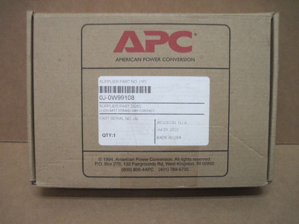 APC Schneider Electric 0J-0W99108 Lithium-Ion Battery Strand with Dry Contact