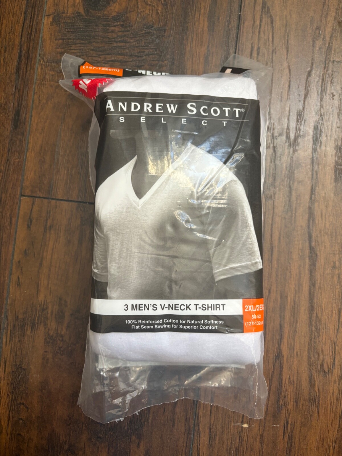 Andrew Scott Basics Mens 3-Pack White V Neck T-Shirts Big Man XXL(36 packs avlb)