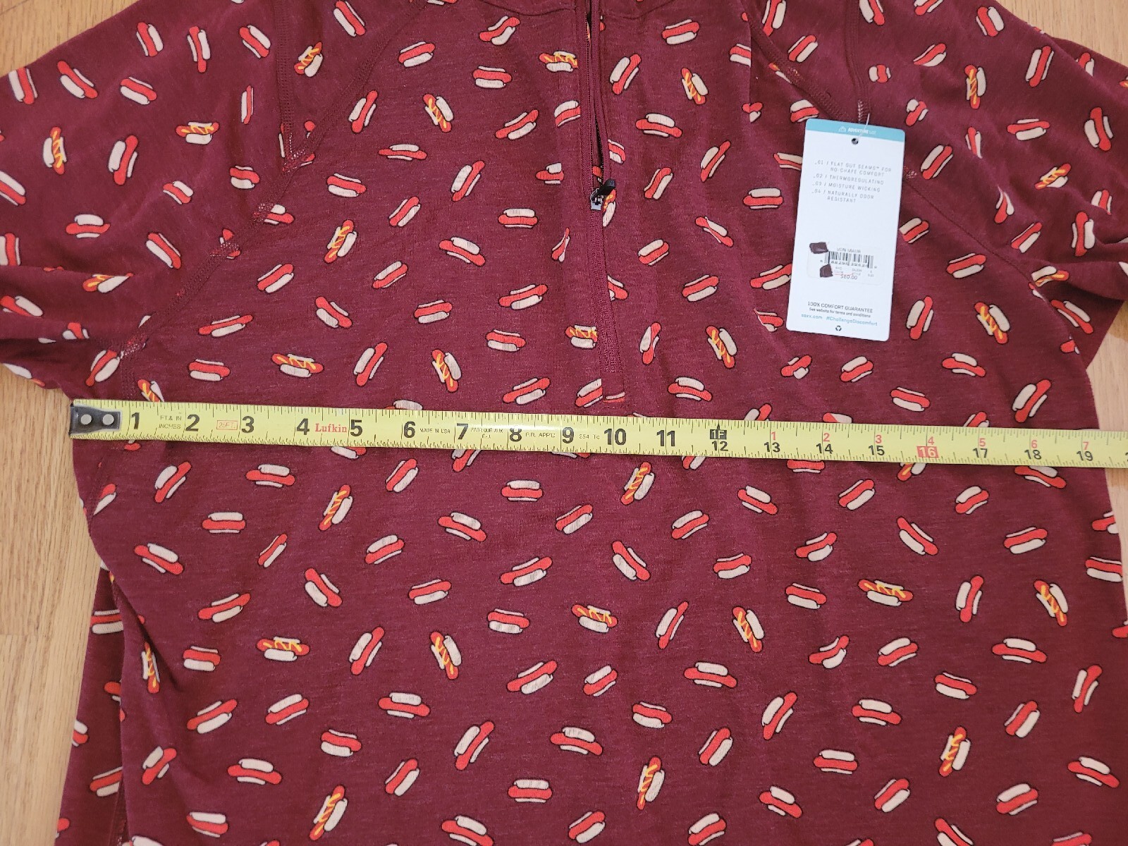Saxx Viewfinder Long Sleeve Half Zip Top Red/Hot Dog Men's Size L gallery