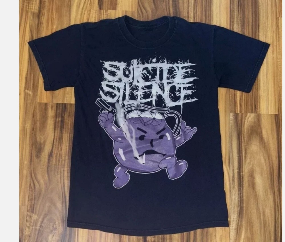 HOT!!! Suicide Silence Pull The Trigger 2007 Tour Kool -Aid Man Band T Shirt