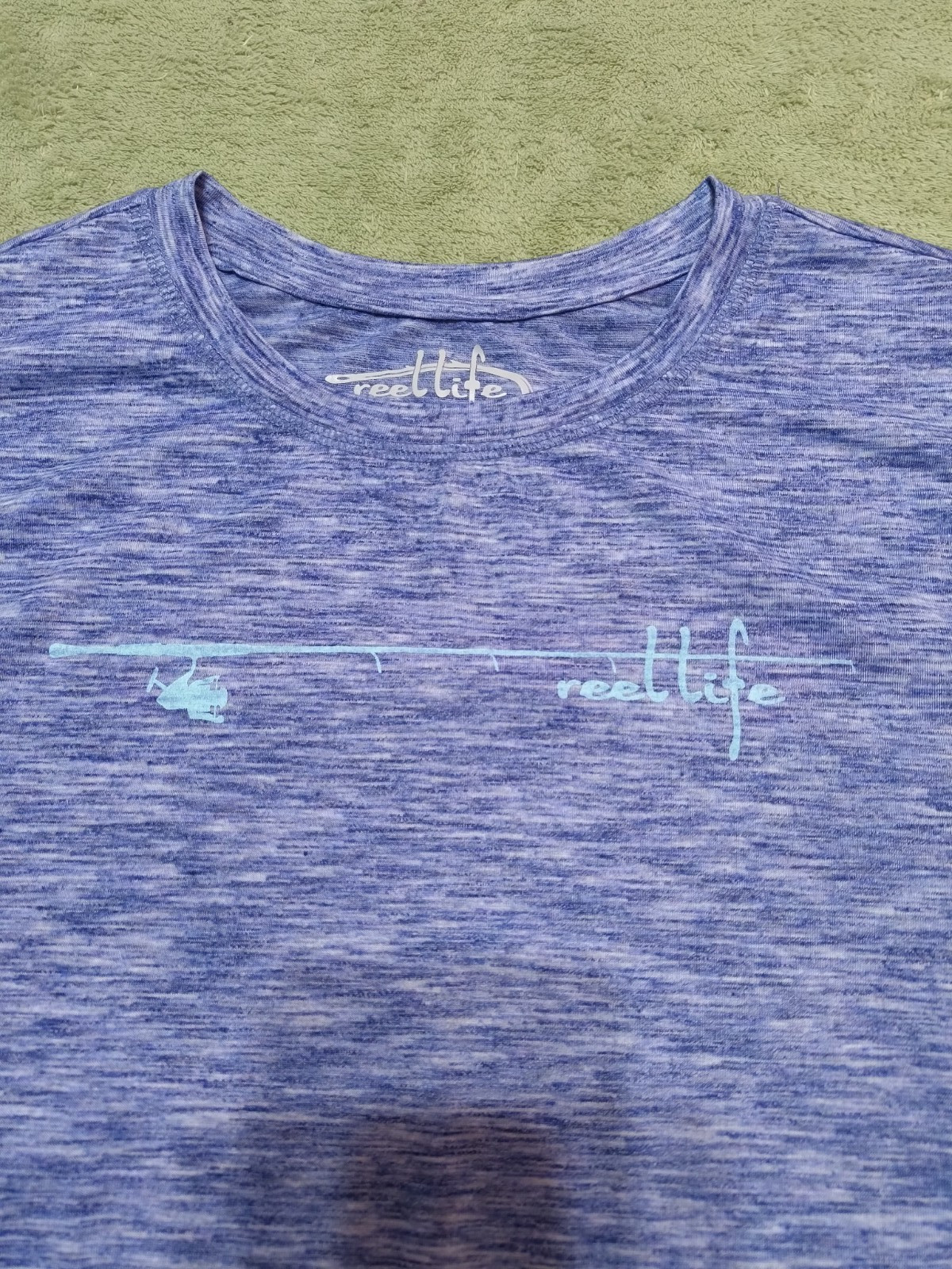 Reel Life XL Blue Heathered Fishing Shirt Mens Bait & Tackle Club Graphics Tee gallery