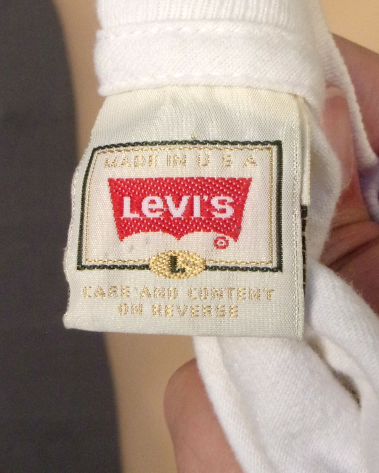 vintage 90s Levis rare Double 2 Sided T-Shirt Huge Logos AOP Jeans grunge sz L gallery