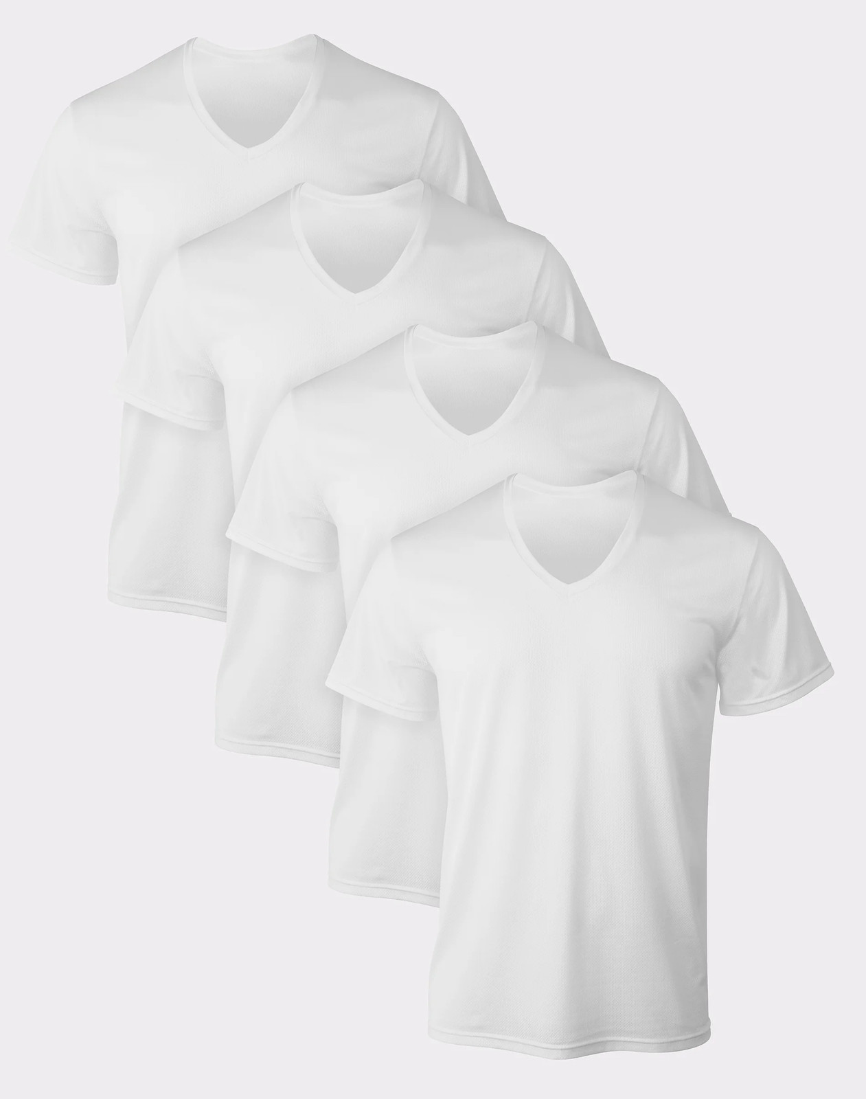 Hanes V-Neck Undershirt 4-Pack T-Shirt Short Sleeve Ultimate Men's X-Temp Mesh gallery