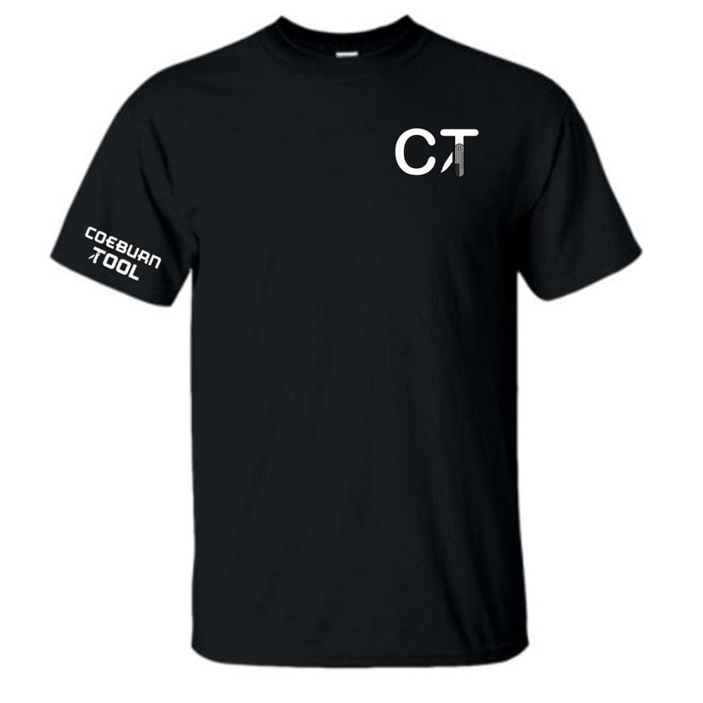 Coeburn Tool Small Lettermark Logo Black Short Sleeve T-Shirt w/ CT Sleeve 2XL