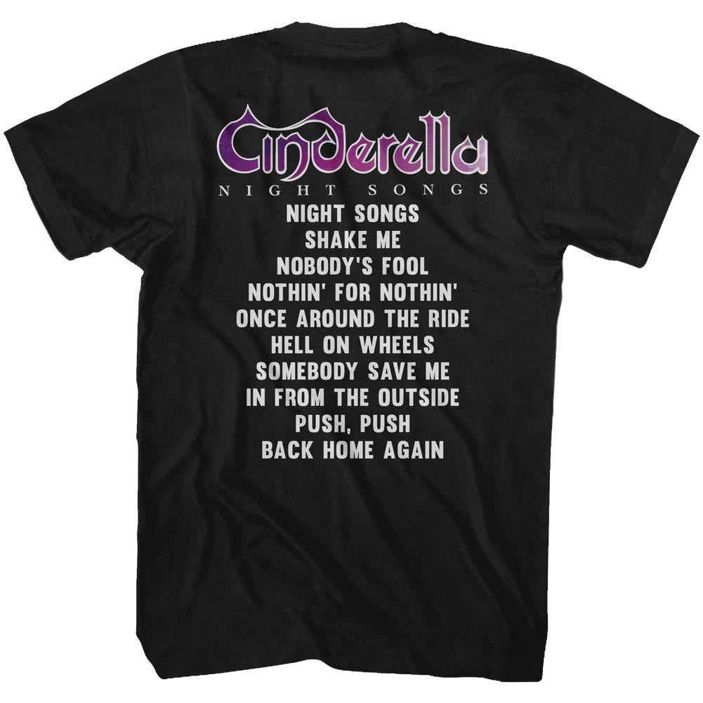 CINDERELLA Band T-Shirt New NIGHT SONGS ALBUM F&B Metal Music Merch Black Cotton gallery